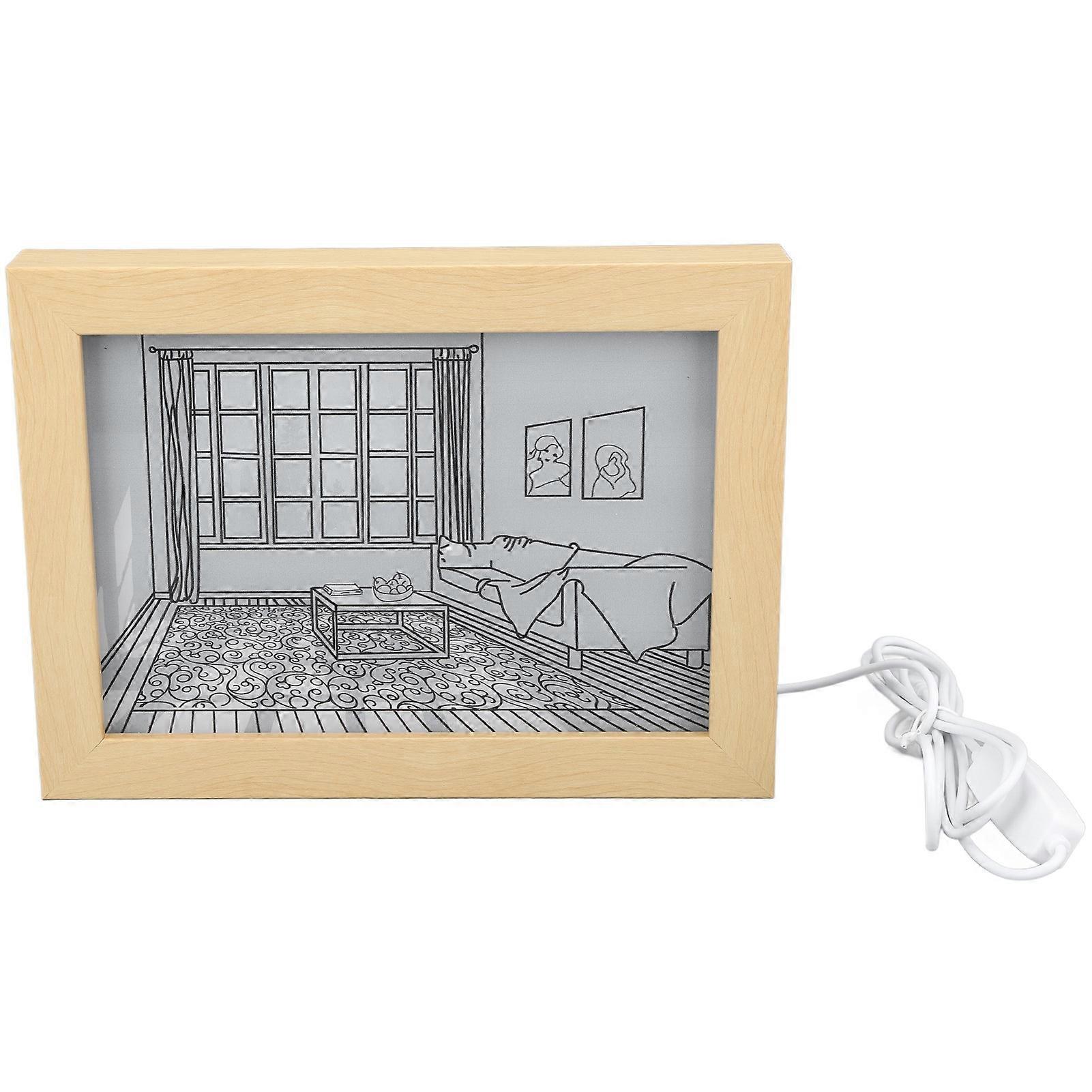 LED Light USB Plug 3 Modes Brightness Adjustable LED Decorative Light Painting Bedside Picture