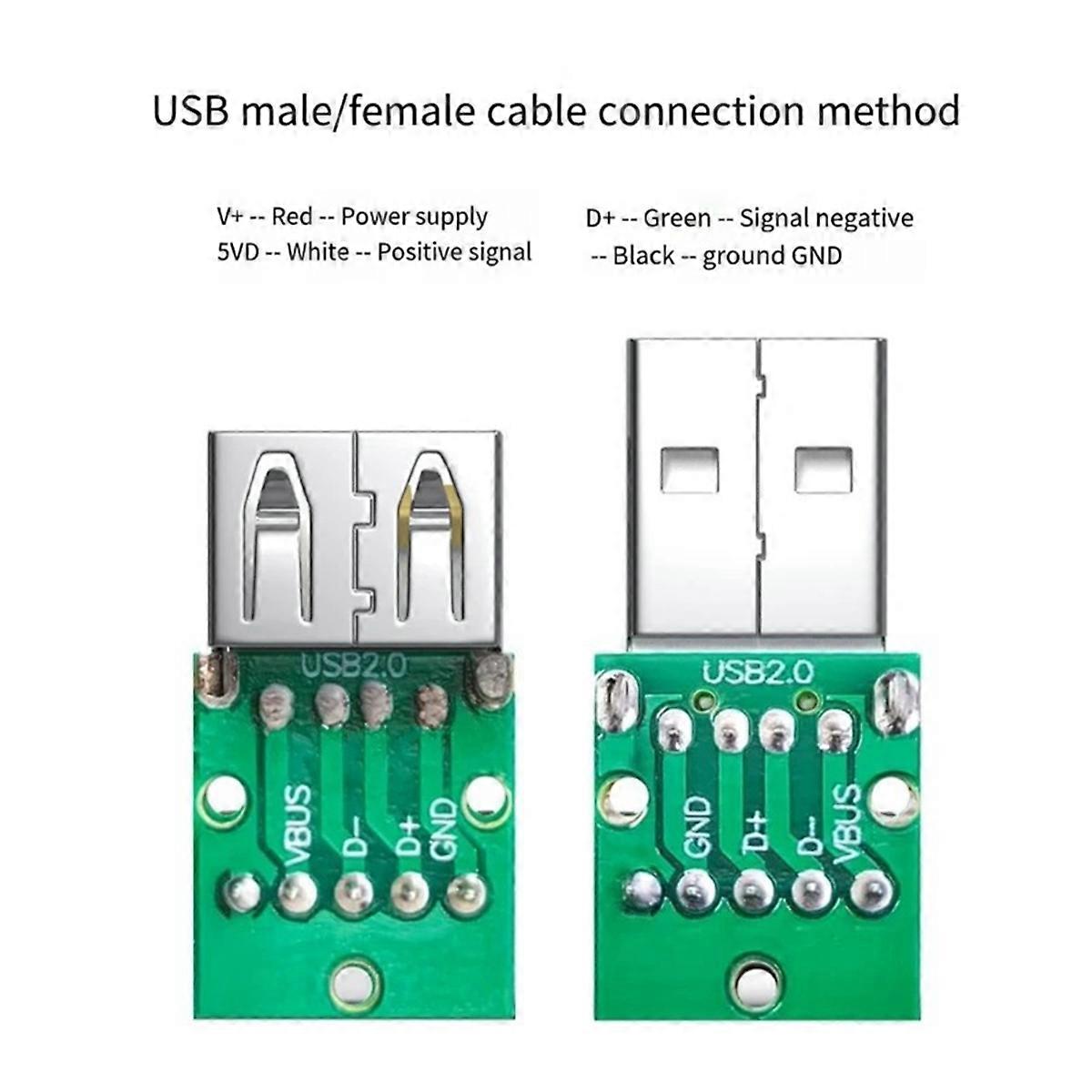 USB2.0 Solderless Adapter Metal Case USB 2.0 Terminal Block Data Connector USB Screw Terminal Board