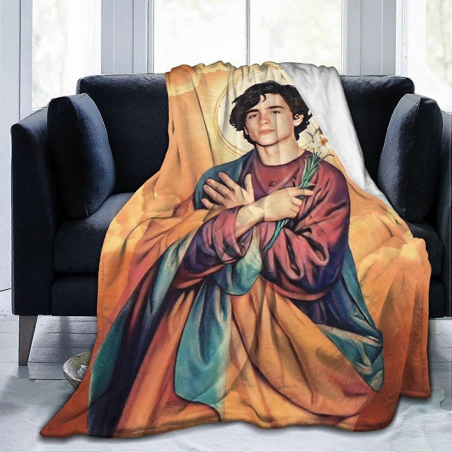 Timothee Chalamet Fleece Throw Filt Ultra Soft Mysig Lyxig Fuzzy Filt För Bäddsoffa Soffa Lätta Varma Plysch Filtar Sängkläder för hela säsongen 