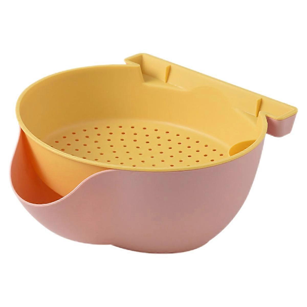 Košík na mytí dřezu na mytí ovoce a zeleniny růžový