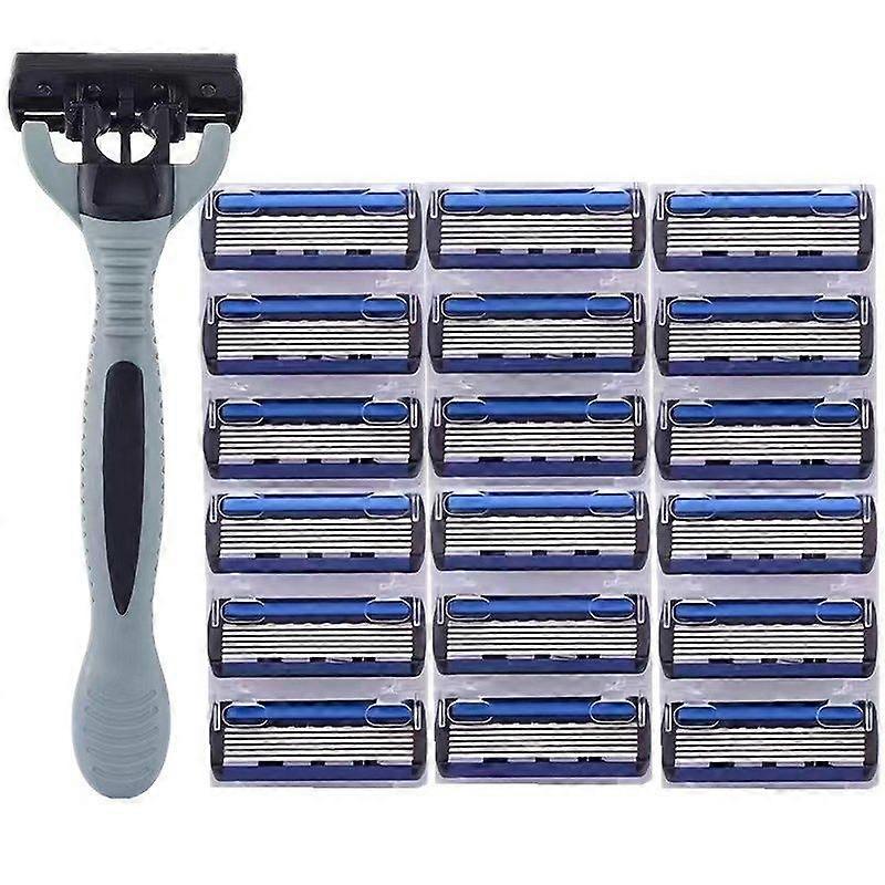 New 6-layer manual razor blades for men, old-fashioned razor, replacement heads