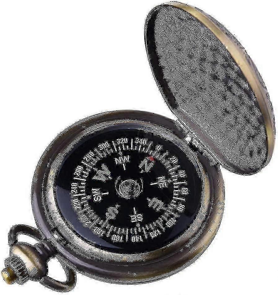 レトロなポケットコンパスクラシックポータブルコンパスハイキングに適したアウトドアキャンプドライビングボートバ