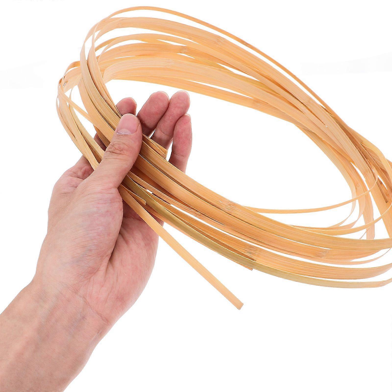 4 Rolls Wood Strips Wide Thin Flat Cane Reed Natural Wood Strips Diy ...