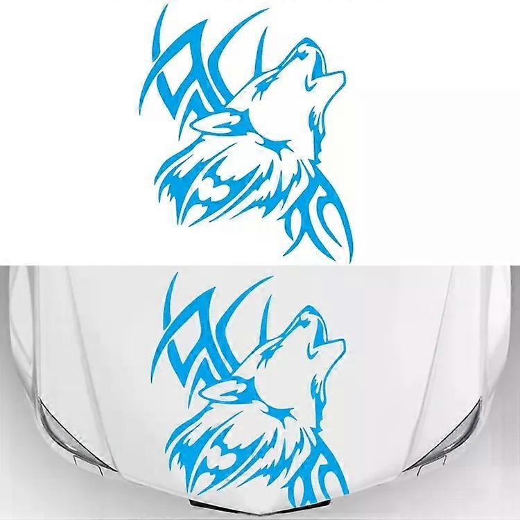 Wolf Tribe Pattern Car Sticker-D-967 Blue Decorative Decal Blue