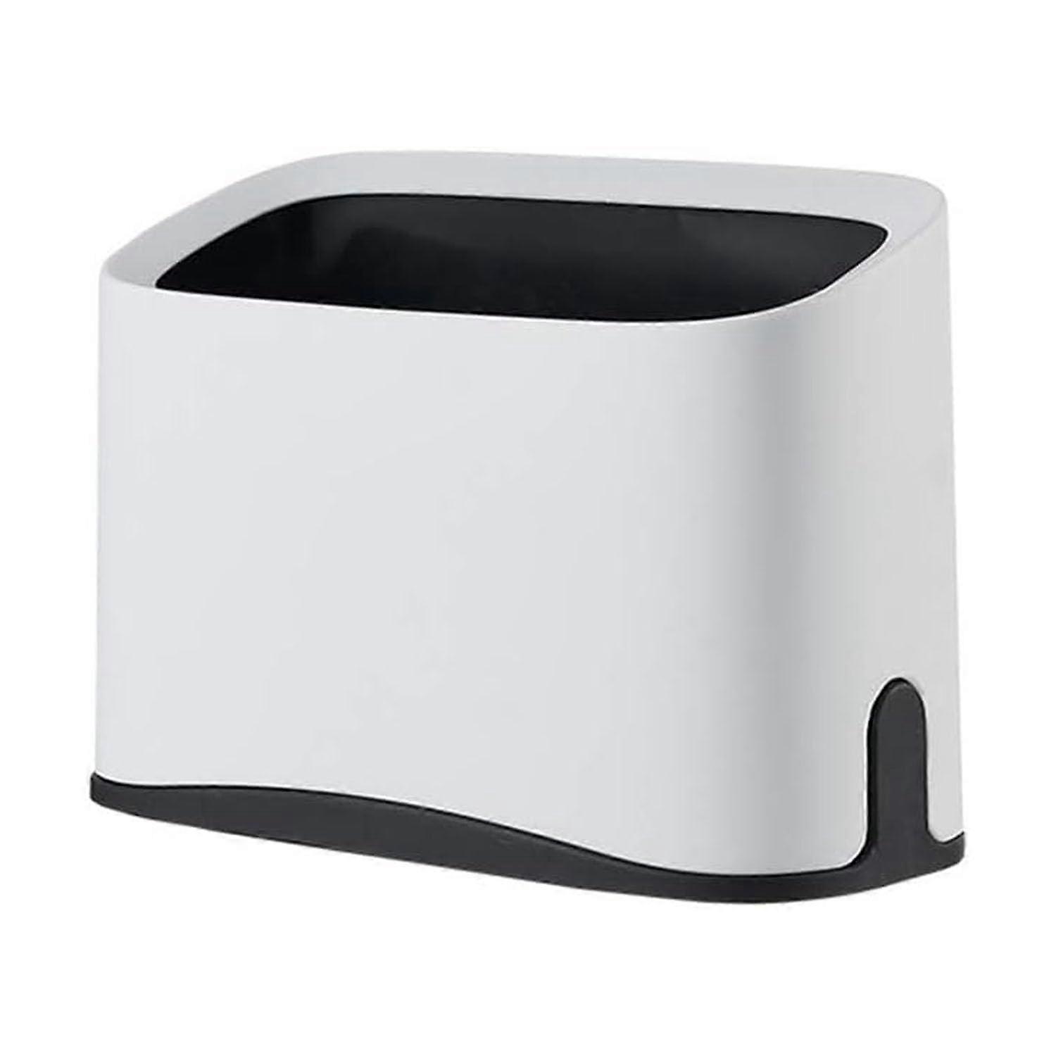 Cat Litter Scoop Holder White, Mini Garbage Box with Lid, Compact Caddy for Cat Waste, Easy Clean Design