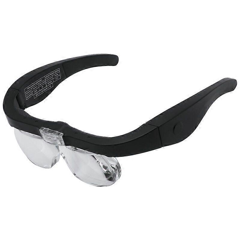 Magnifying Glass with 2 LEDs, Front Magnifying Headset Hands-Free Magnifying Glass with 4 Removable Lenses for Reading, Jeweler, Sewing, and DIY (1.5X