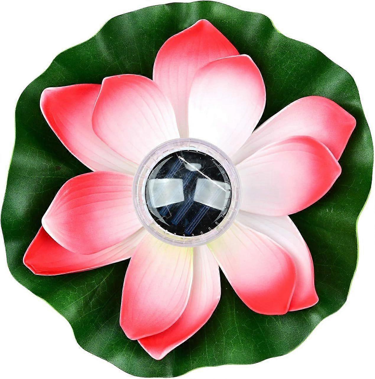 Solar Lotus Lantern for Outdoor, Floating Pool Lights Solar RGB LED Lotus Flower Lights Waterproof Floating Lamp (red)