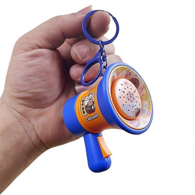 Cartoon Capybara Musical Trumpet Keychain Recording Speaker Music Keychain Pendant Commemorative Music Box Handheld Speakers