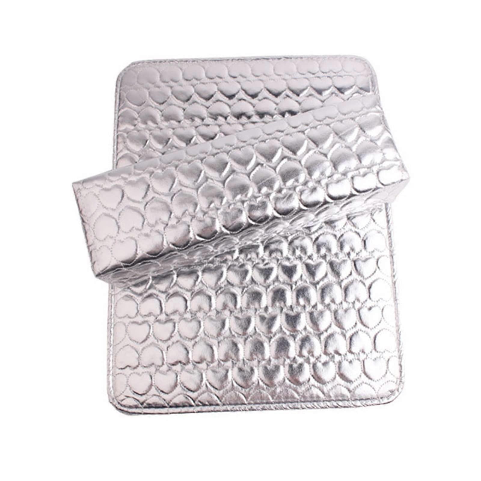 Hand Rest Cushion Holder Stand for Manicure Table - PU Leather Sponge Arm Rest Pad in Silver, One Size