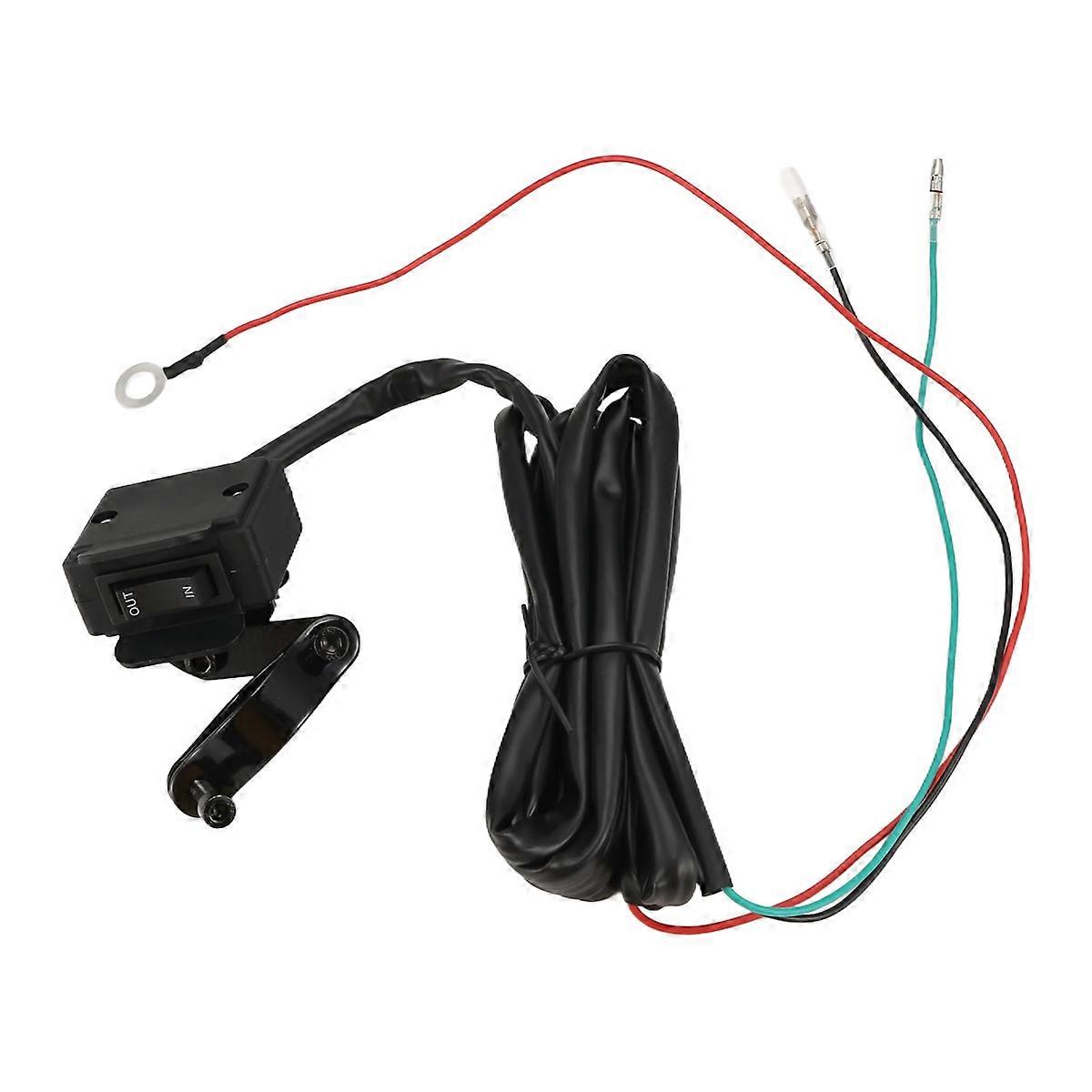 12V Winch Rocker Thumb Switch with Mounting Bracket Handlebar Control Line Kit for ATV UTV Electric 