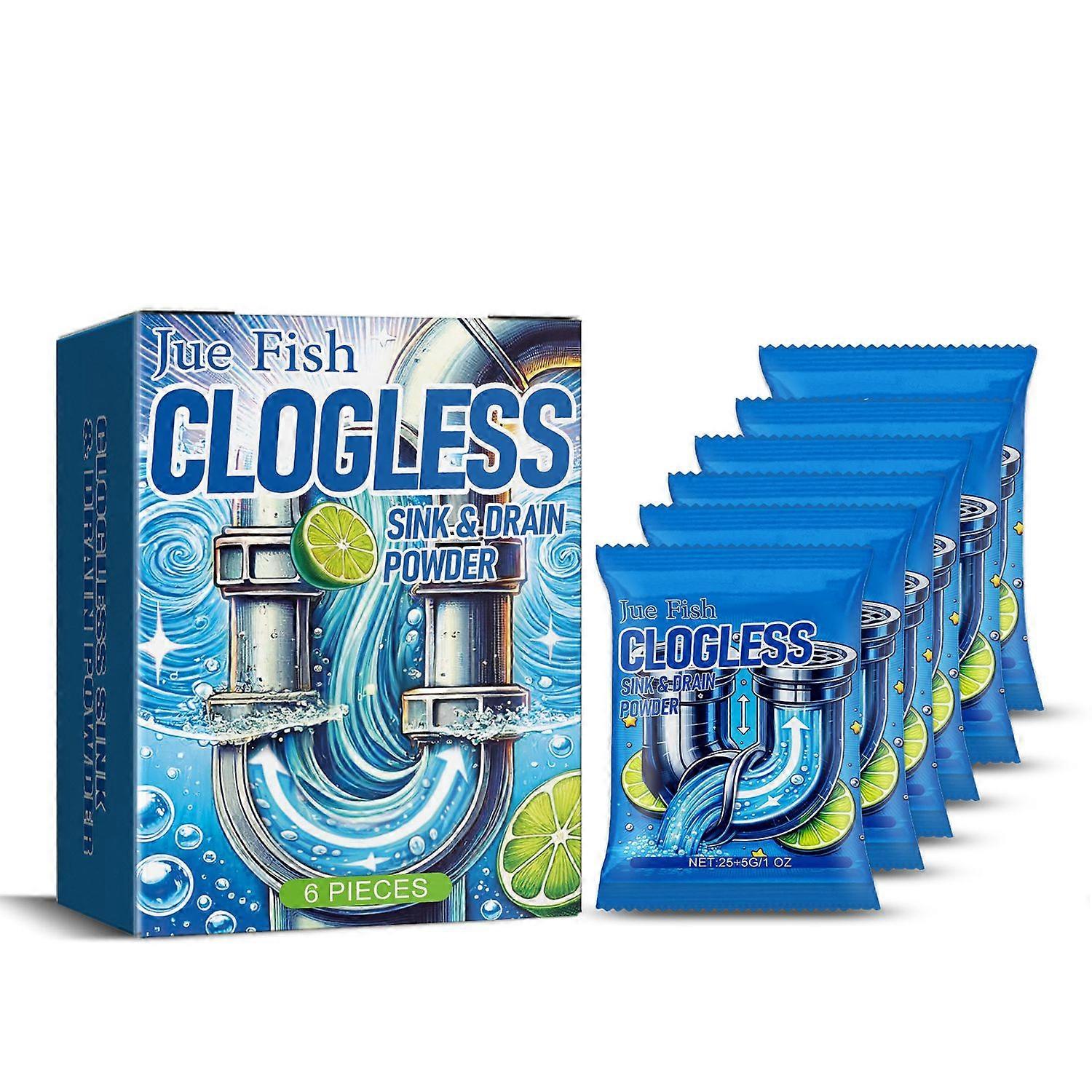Jue-Fish Drain Remover Kök Toalettavlopp Pulver Olja Clogging Deodorant Rengöring Remover