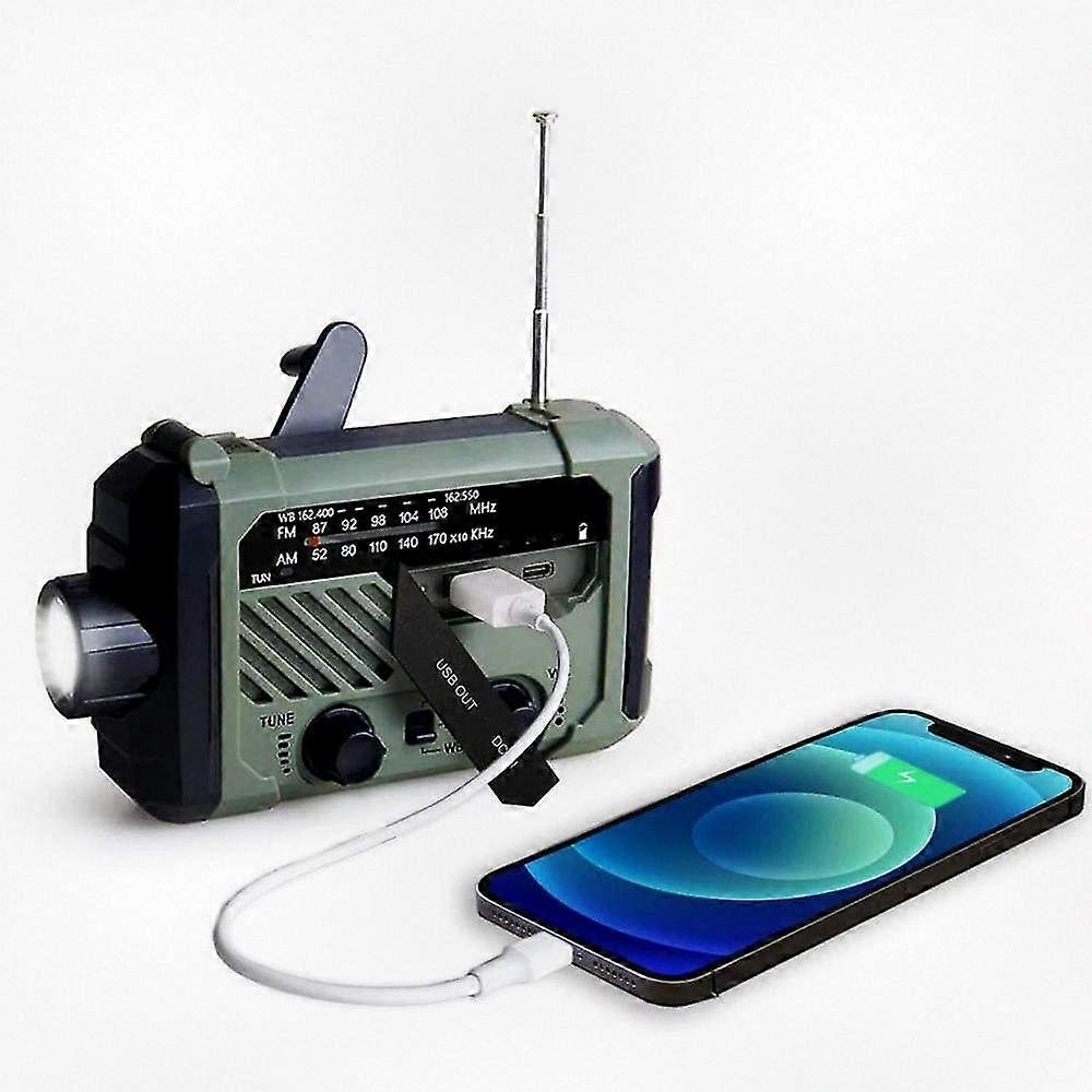 Multi-Purpose Emergency Radio with Hand Crank, AM/FM, NOAA Alerts, Reading Lamp, Flashlight, and Solar Charging Function