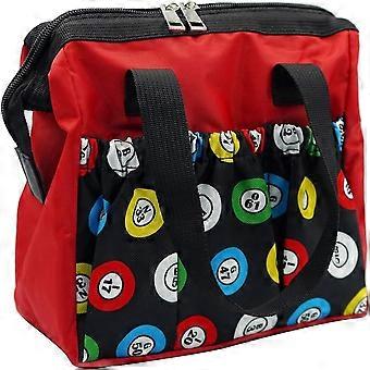 Bingo Dauber Bag Bingo Taschen mit Taschen auf Bingo Zubehör für Frauen tragen Aufbewahrungstasche Geschenke für Bingo Game Lovers Einkaufstasche für Bingo Marker (rot)