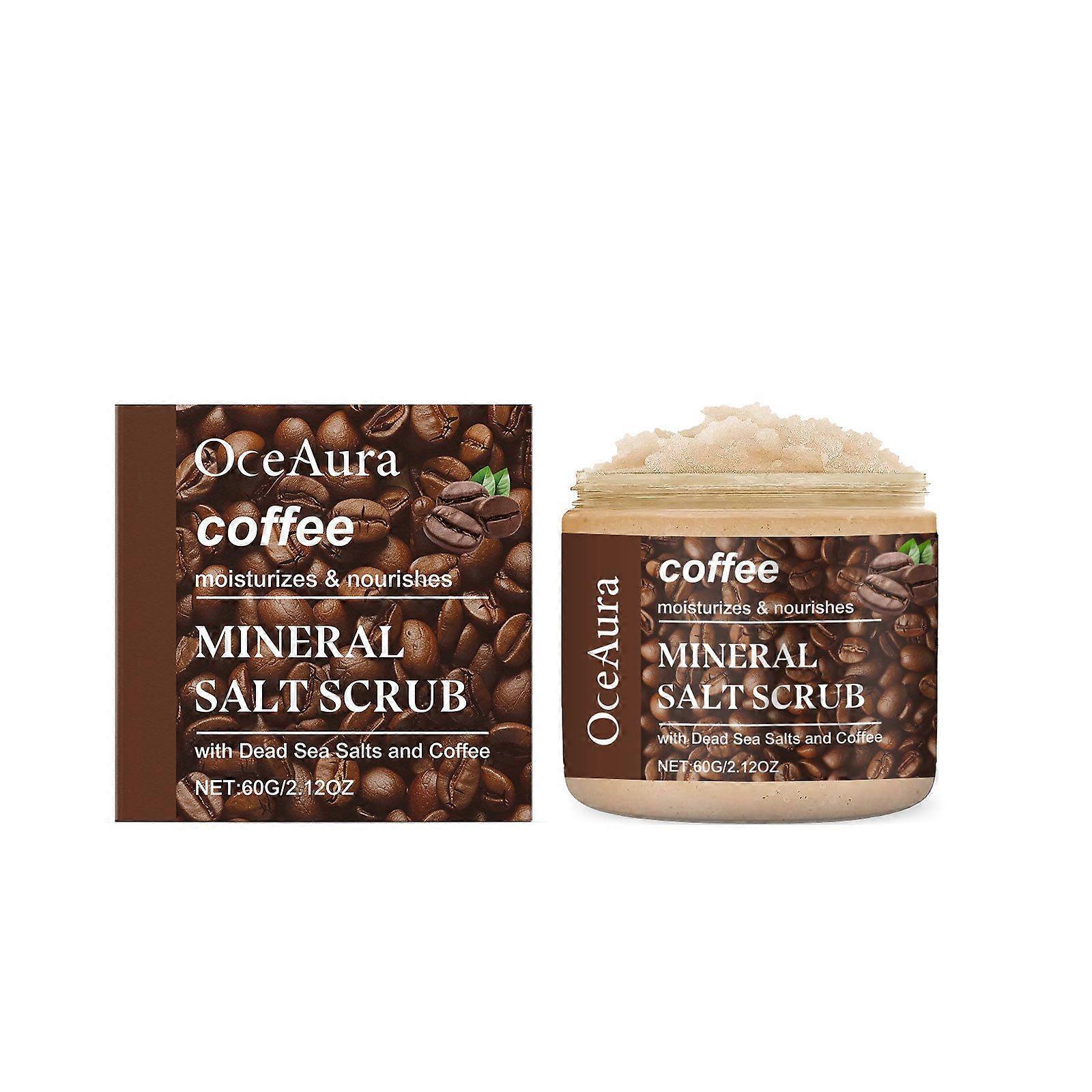 Coffee Mineral Salt Exfoliating Body Scrub, Mineral Salt Scrub Moisturizes & Nourishes Skin with Dead Sea Salts and Coffee, for Smooth and Radiant Ski