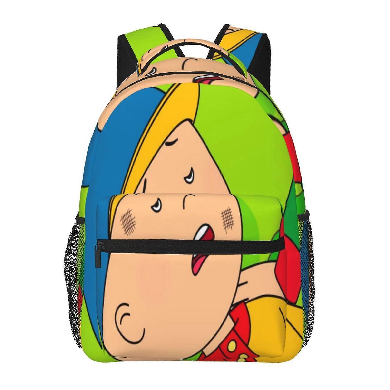 u90 Caillou Backpack for Students, Lightweight and Stylish Satchel, Waterproof Book Bag with Adjustable Shoulder Strap j90
