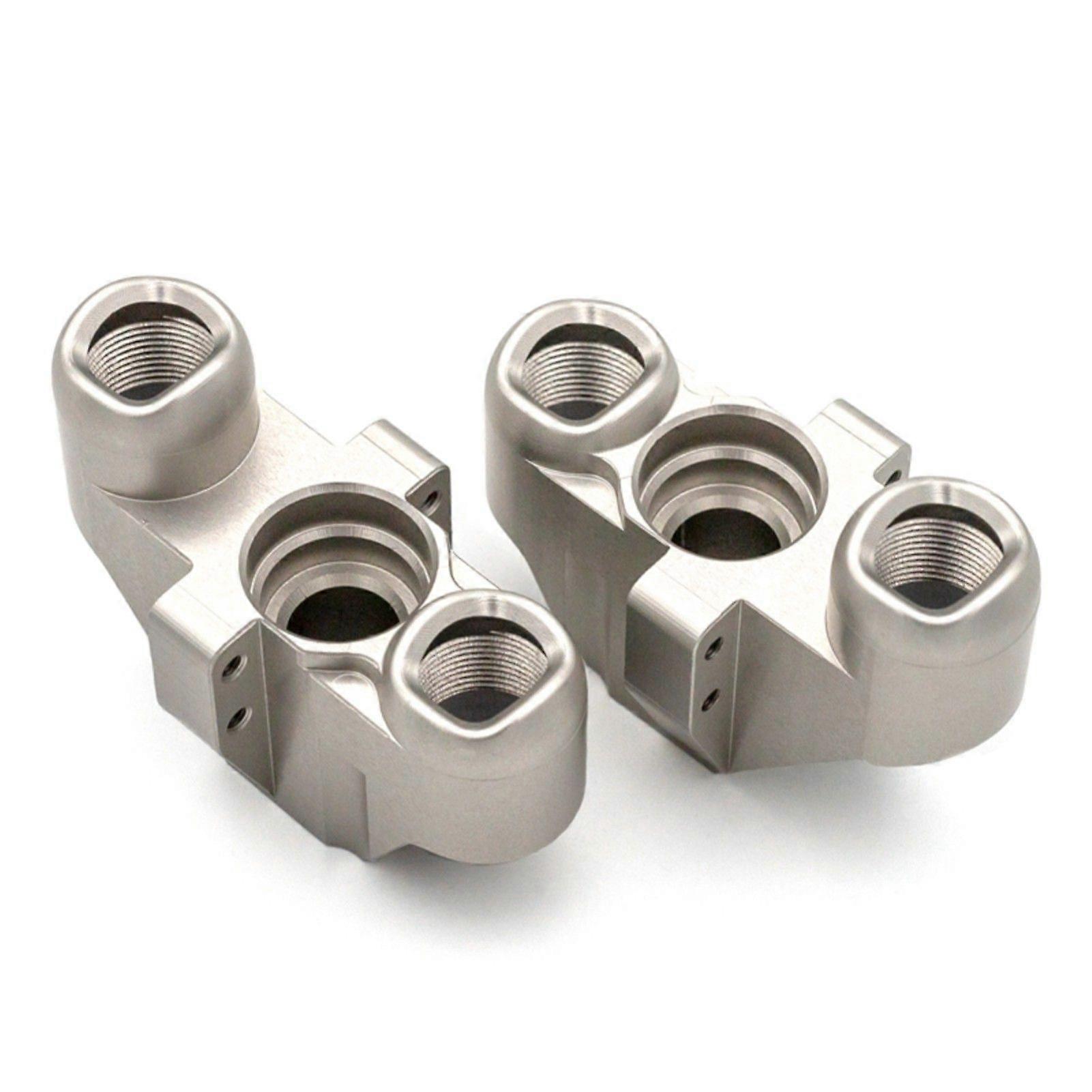 2Pcs Remote Control Steering Cup, Aluminum Alloy Silver Remote Control Front Steering Cup Replacement for Corally Kronos 6S 1/8