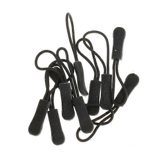 3-50pcs Zipper Pull Cord Zip Puller Fastener Slider Replacement Black