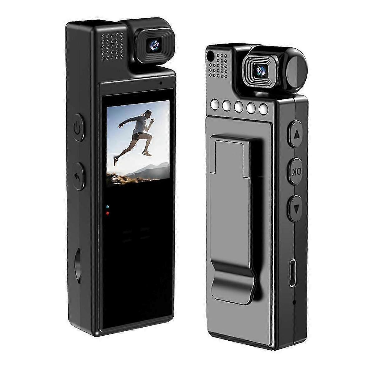 1080P HD Portable Body Camera with 180° Rotating Lens, Night Vision & Loop Recording