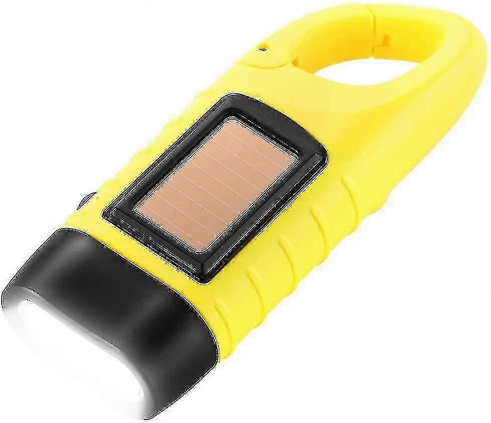 Hand Crank Solar Powered Flashlight Rechargeable Emergency Led Light