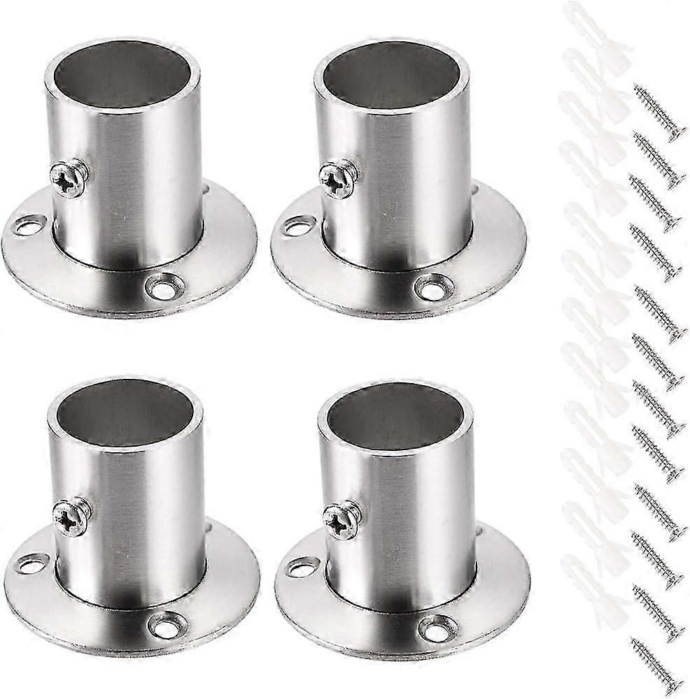 8 قطع حاملي القطب الستار قوس دعم قضيب المقبس شفة مجموعة الفولاذ المقاوم للصدأ خزانة قضيب نهاية الدعم