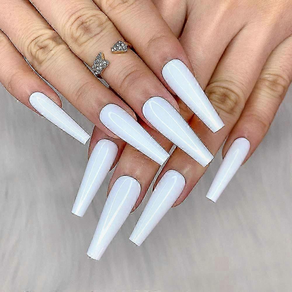 Long White Fake Nails for Nail Art and Makeup Applications