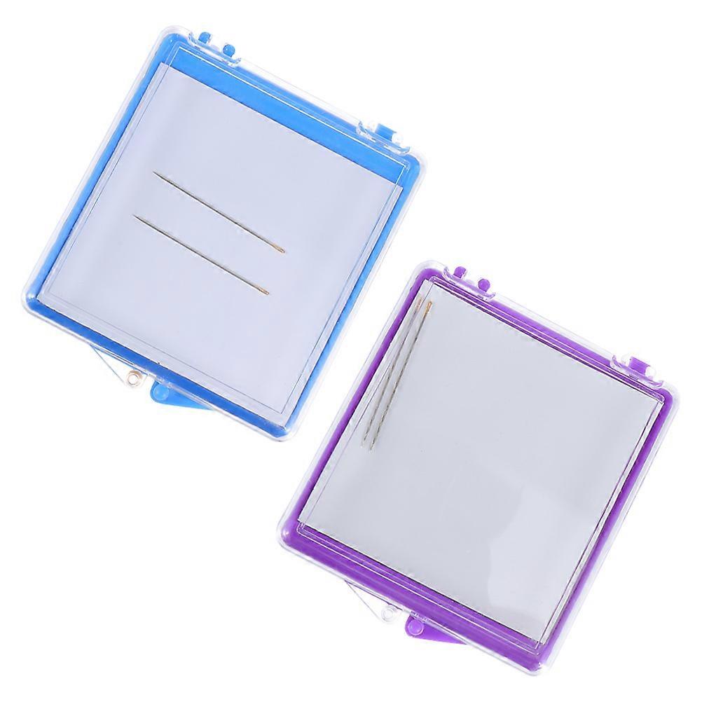 2pcs Square Magnetic Needle Storage Boxes Durable Sewing Accessories for Needles, Pins, and Quilting Tools – Sturdy and Convenient Pin Holder