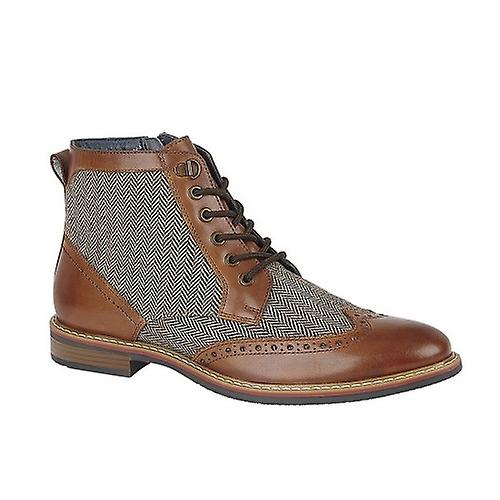 Roamers Mens Herringbone läder kängor