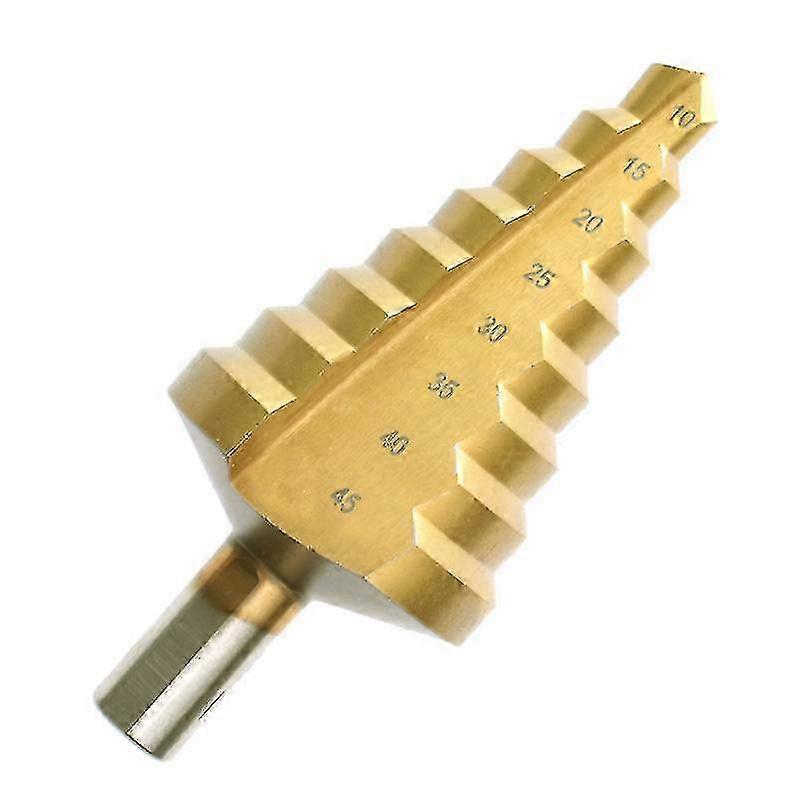 10-45mm Step Drill Bit with Triangular Straight Groove for Electric Drill, Titanium Plating Sheet Reaming, 1 Piece Suitable for Certain Bran