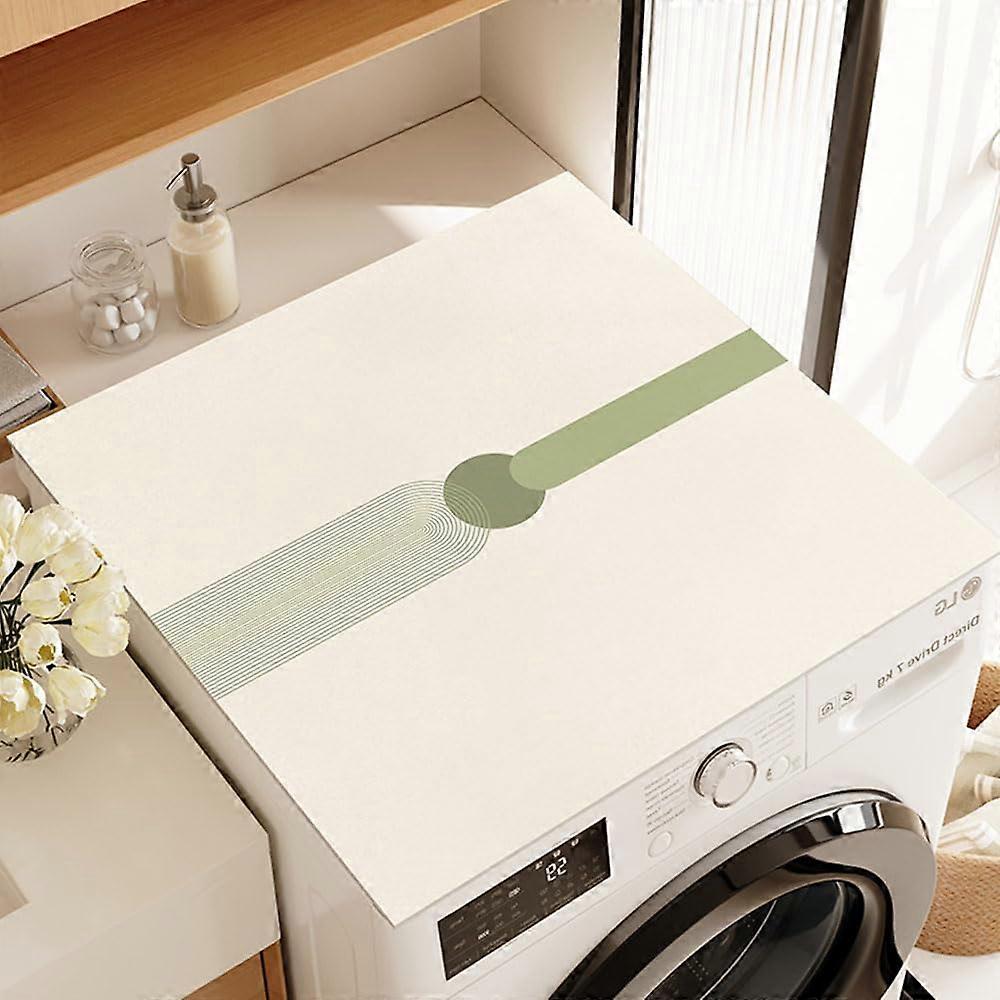 Quickdrying Nordic universal washing machine mat (50x50cm, greenbeige)