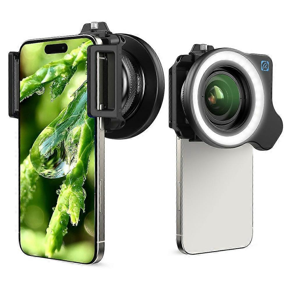 APEXEL APL-ZM100FL26 Professional Zoom Macro Lens with Ring Light for Insect Flower Photography Smar