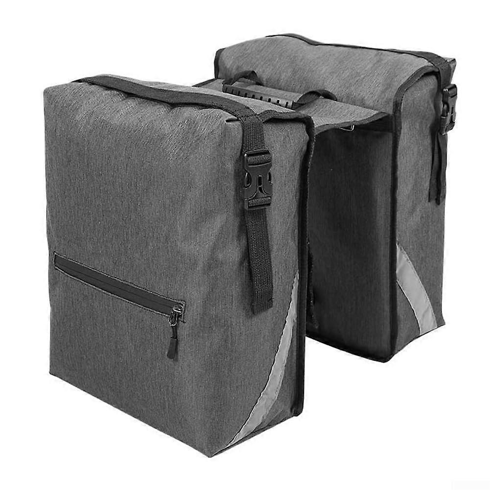 Reflective 28-Liter Bicycle Side Bag Waterproof Double Pannier Rear Rack Mount For Commuting
