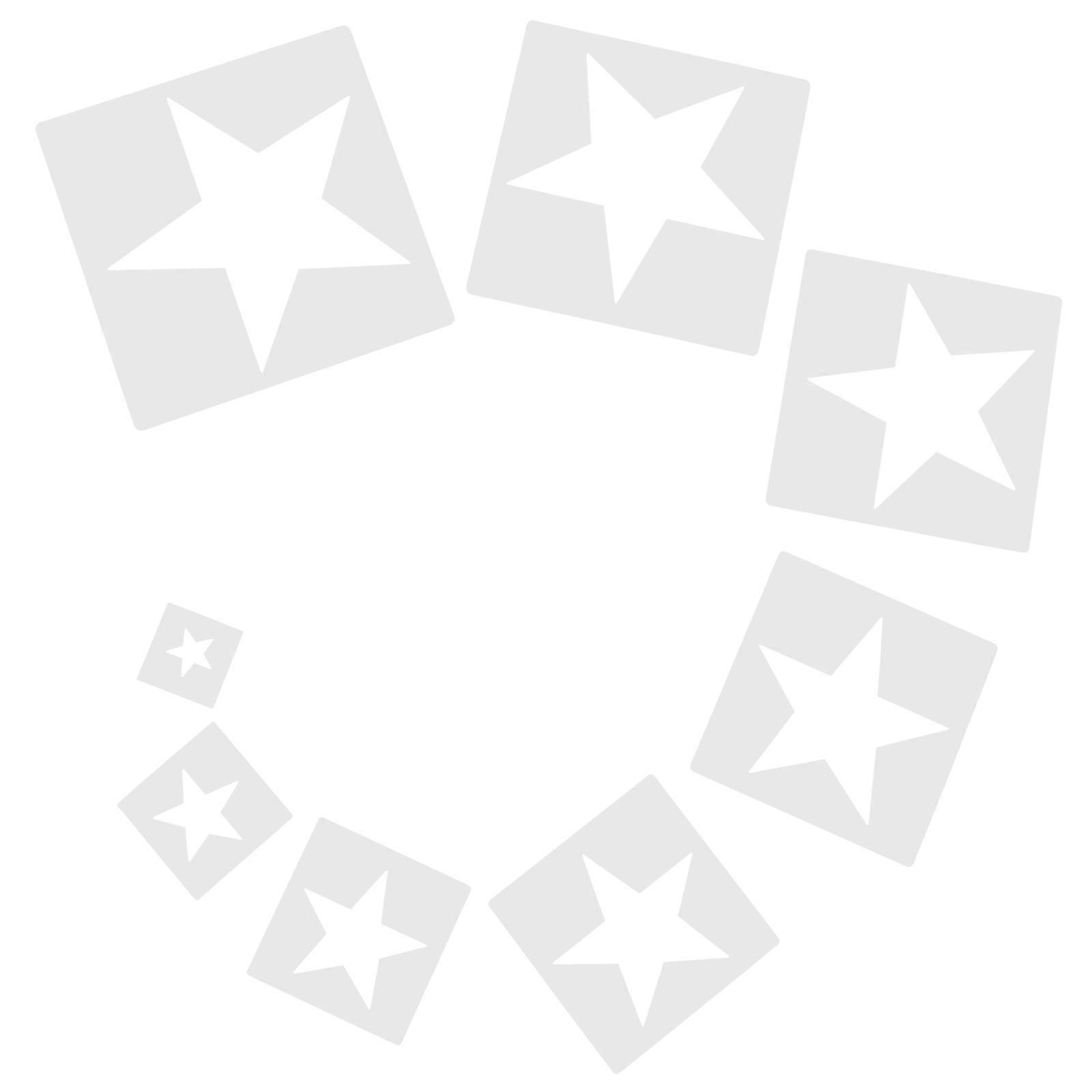 8 Piece Star Stencil Set – Reusable Art Templates for DIY Crafts, Painting Projects, and Creative Kids’ Art Designs