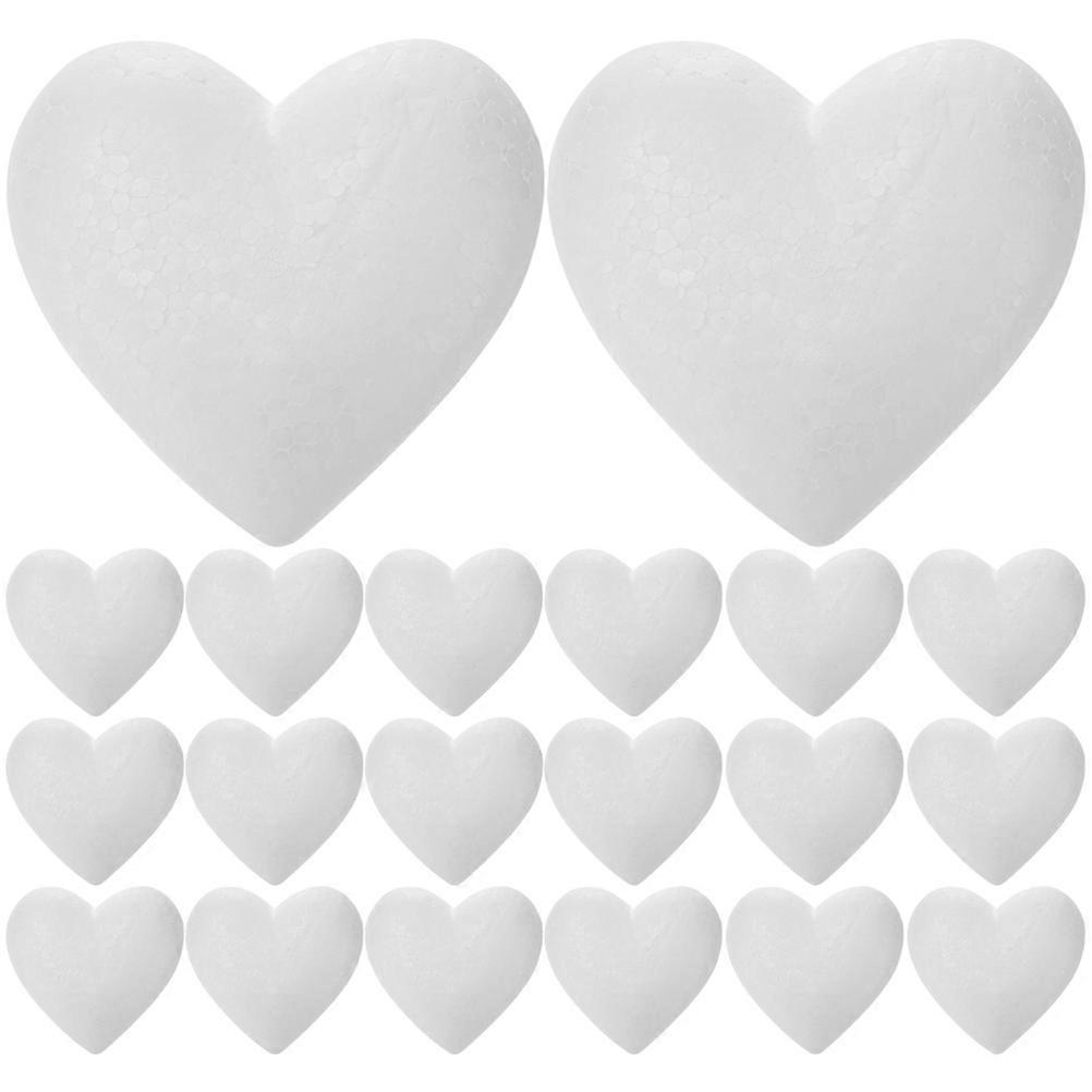 20pcs Heart Shaped Foam Balls Smooth DIY Craft Decorations for Weddings, Anniversaries, Parties, Creative Projects, and Holiday Decor