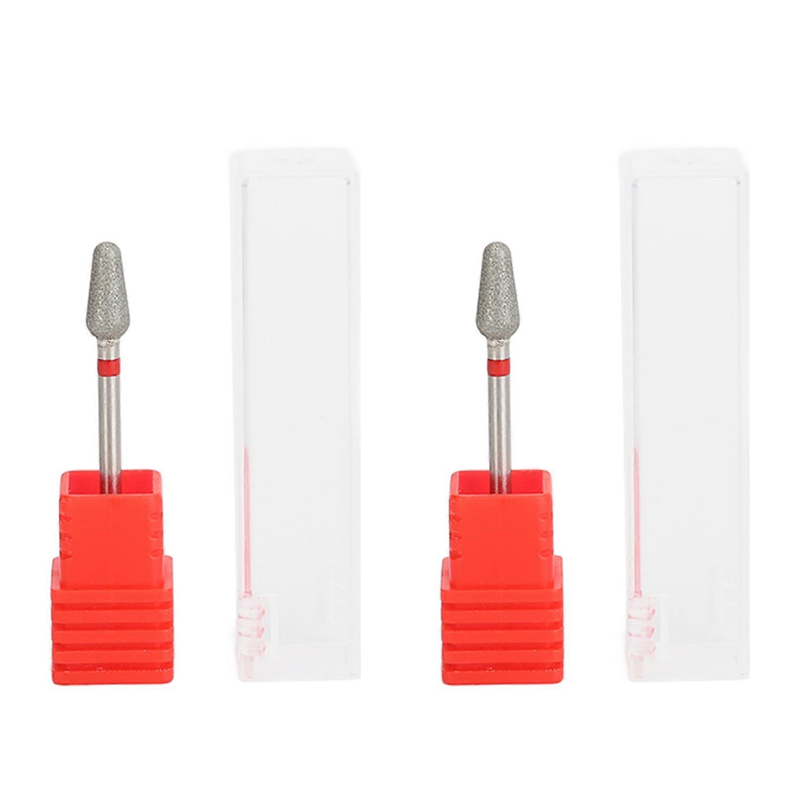 2 Pcs Nail Art Drill Bits Tungsten Steel Nail File Bits for Removing Dead Skin and Polishing Nails