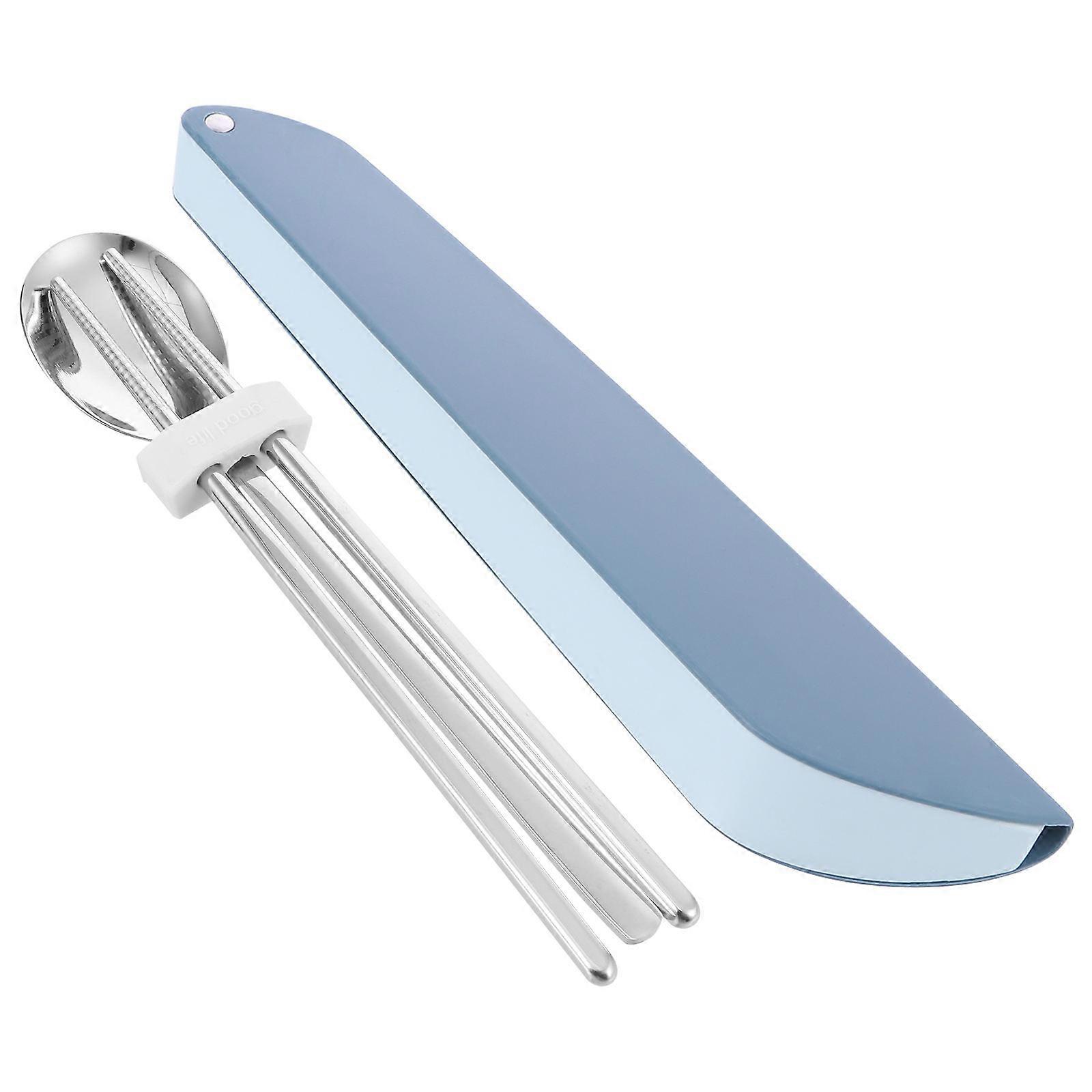 Stainless Steel Chopsticks Spoon Set For School Camping 1Set