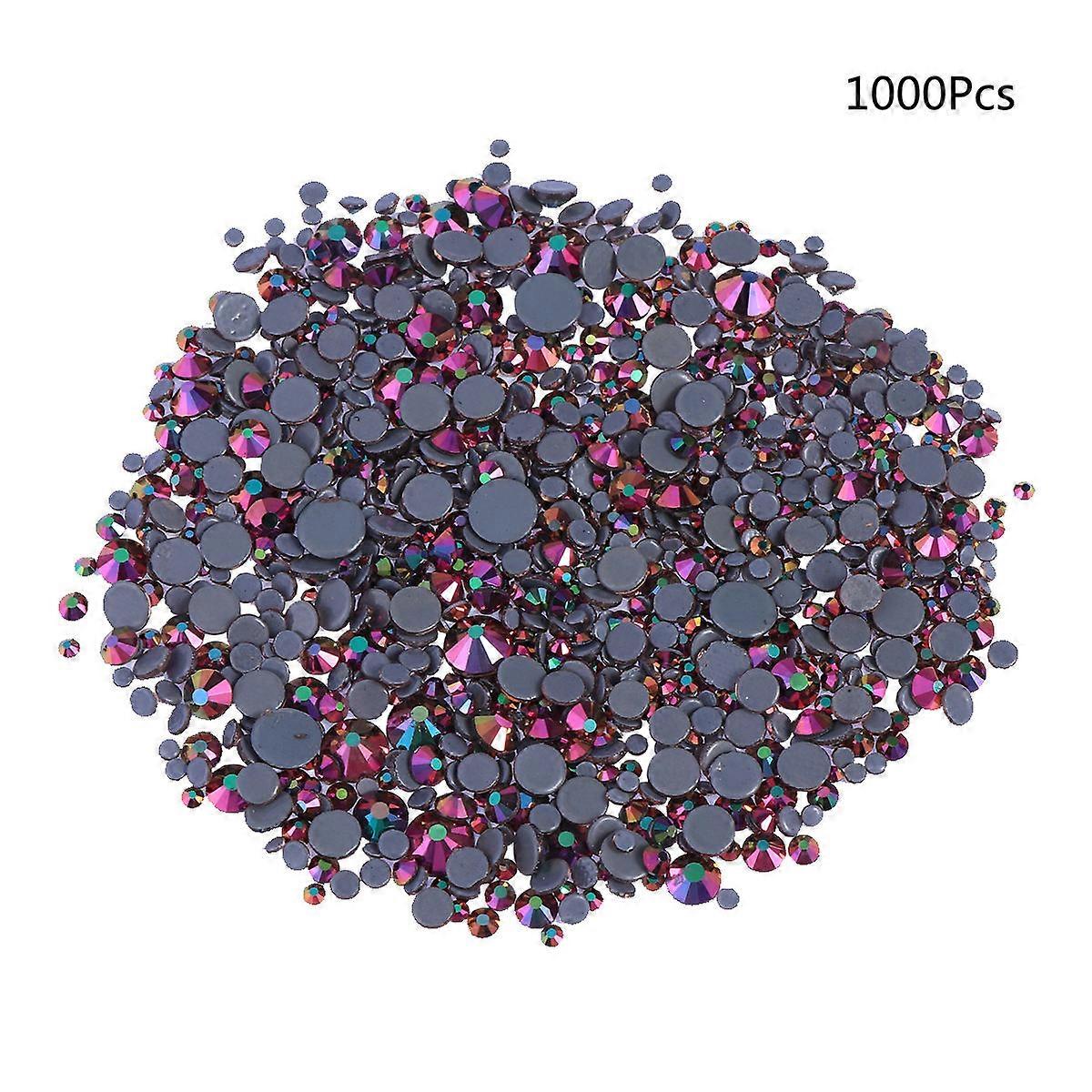 Crafting Beads Crystal Glass Beads Flat Back Crystals For Diy Craft Jewelry Making Mixed Sizes Assorted Color 1000Pcs/Set