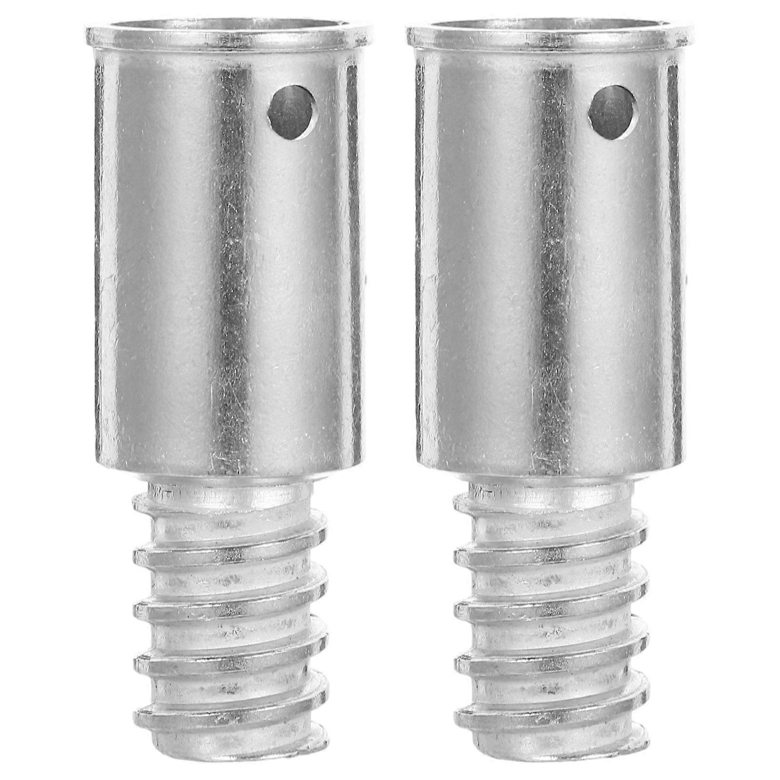 2pcs Threaded Tip Replacement Metal Threaded Tip Repair Mop Pole 22MM Handle Tip American Type