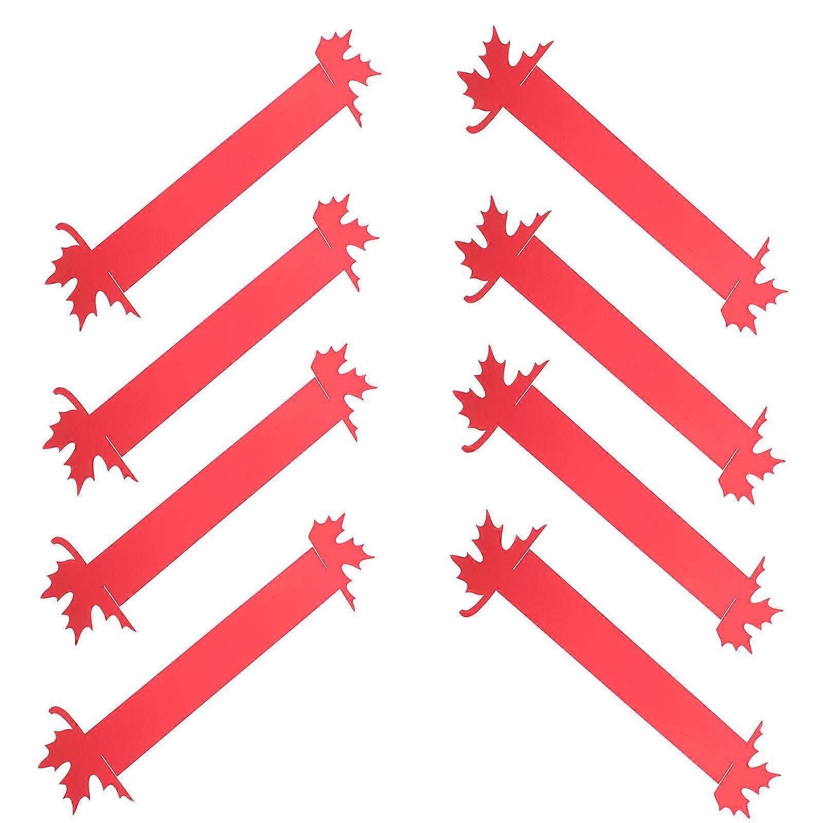 Decorative Napkin Buckle Maple Leaf Shape Red Paper Thanksgiving Table Decor 50Pcs