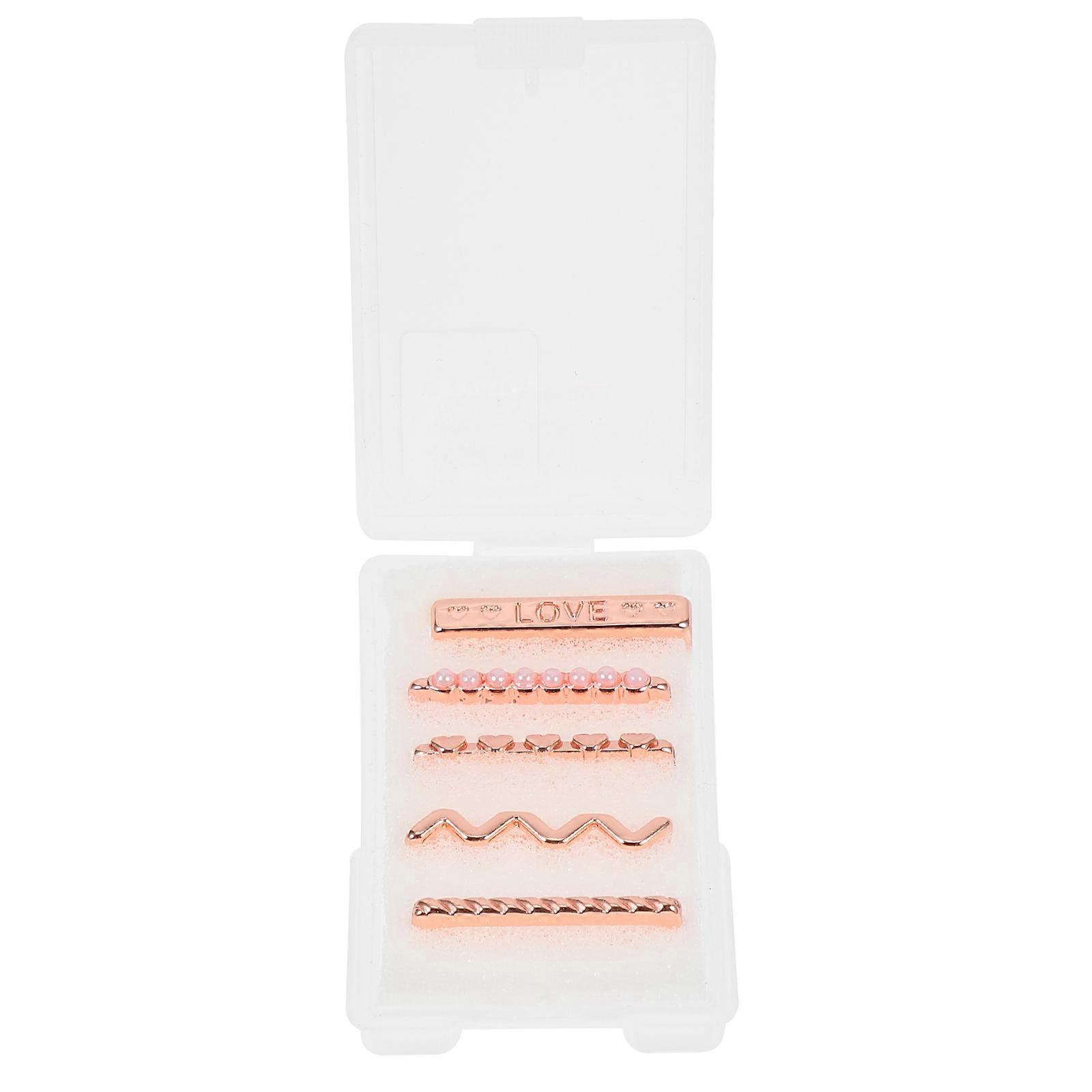 Decorative Watchband Charms Sturdy Ring Loops All Match Color Rose Gold 0.3X0.6X2.3CM 5Pcs
