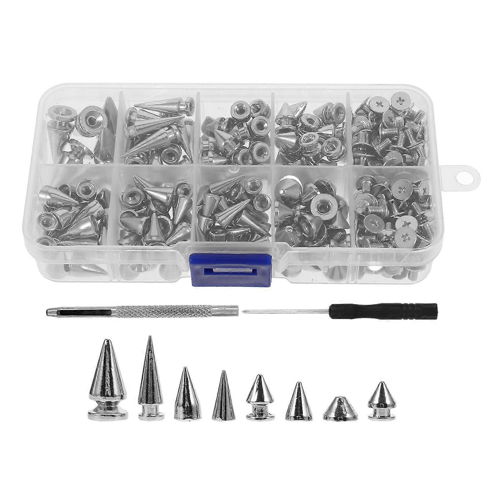 חתיכים מלאכת פאנק עם דוקרני סגסוגת לקישוט בגדי עשה זאת בעצמך - מסמרות מתכת כסף עמידות עבור, נעליים, תיקים וכובעים - אביזרי אופנה עם כלים