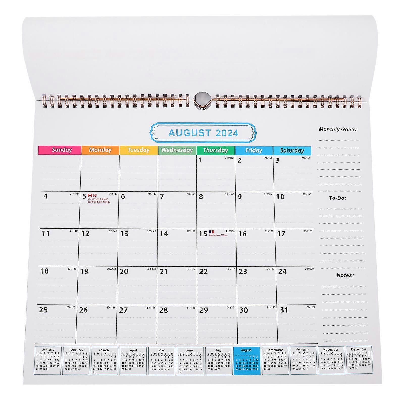 Large Calendar For Wall Home Hanging Calendar 38.1X30.5CM Countdown Event Recording Memo Writing Plan Reminder 1Pcs