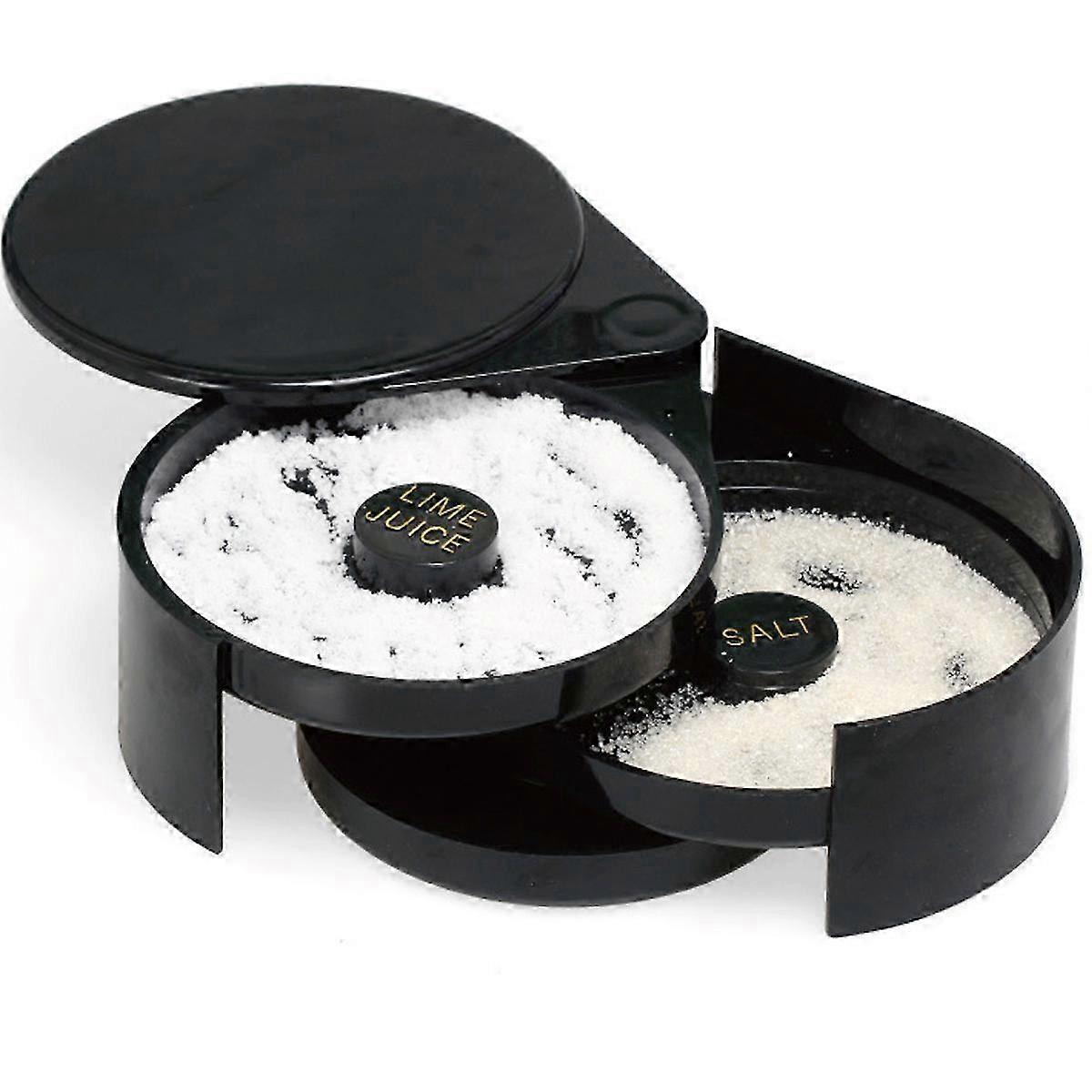 3-Tier Bar Juice كوكتيل توابل مربع نادل أداة تخزين صندوق سكر ملح لبار الحزب (أسود) SZRH