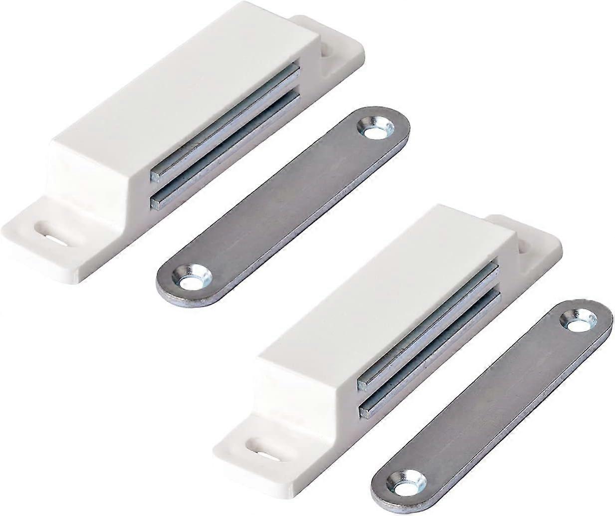 Schranktürmagnet, extra starker magnetischer Türschließer - Haltekraft 13 kg - 2er-Set in weiß