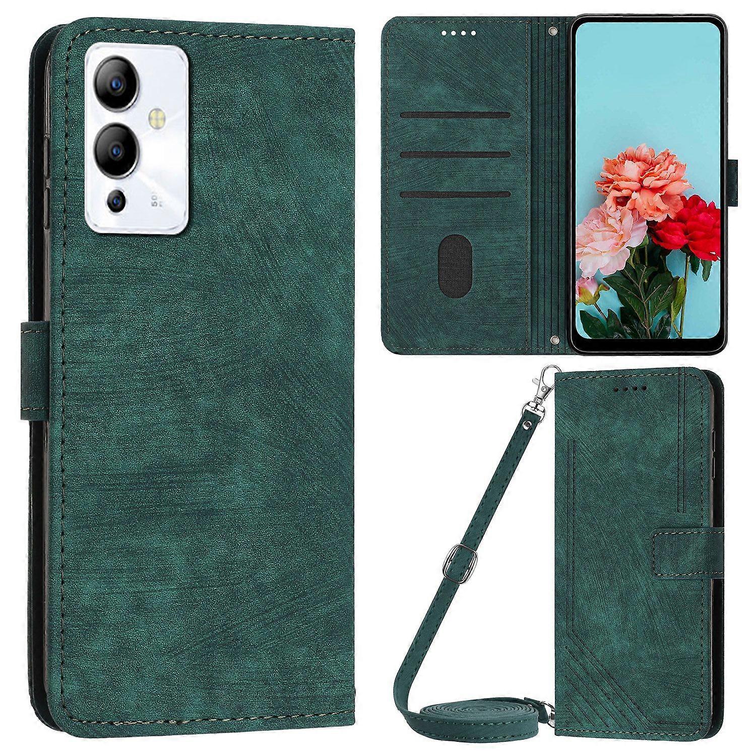For Infinix Note 12 5G/Note 12 Pro 5G PU Leather Phone Case Lines Imprinted Stand Flip Wallet Cover