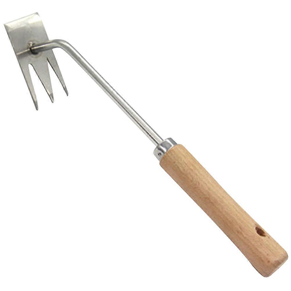 Multifunctional Weeding Tool Manual Weeder Rake Garden Maintenance Removal V-Shaped Fork Tips 1Pcs