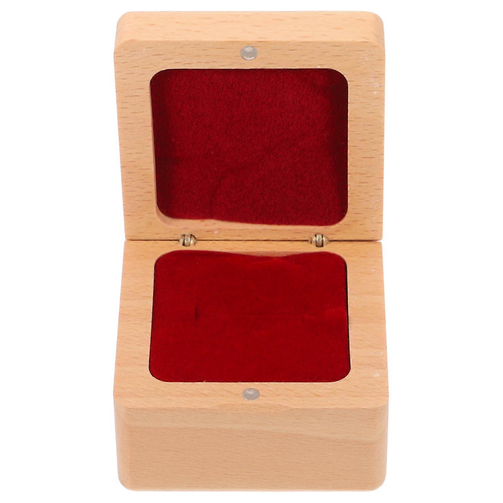 Bride Ring Case Ring Organizer Wedding Ring Storage Holder Khaki 2.4X2.4X1.8in 1Set