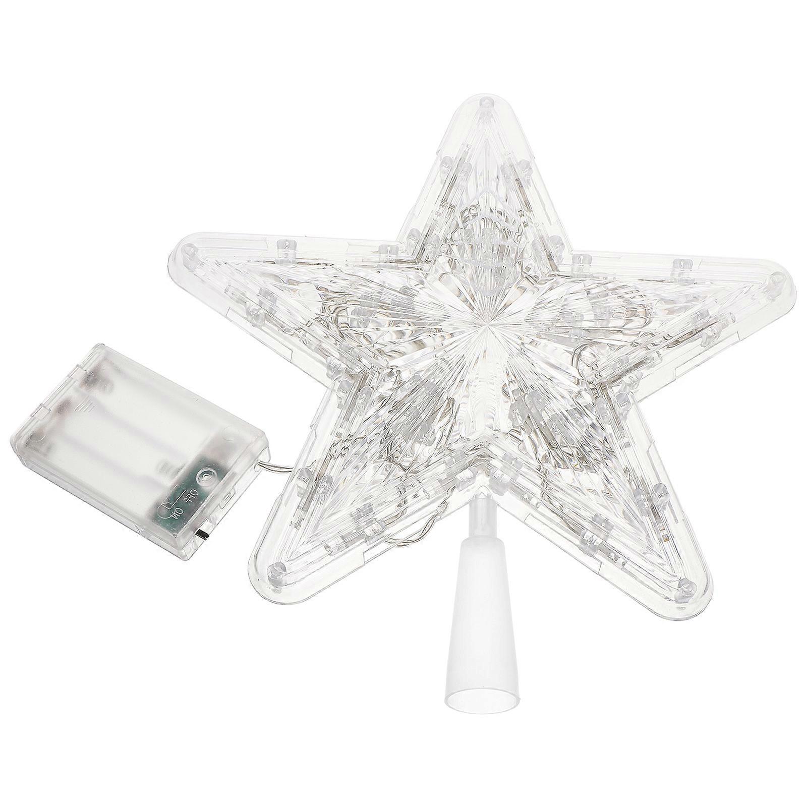 Snowflake Tree Topper Lighted Christmas Tree Topper Five-Pointed Star Tree Top Party Decorations 25.30X23.20X3.00CM 1Pcs