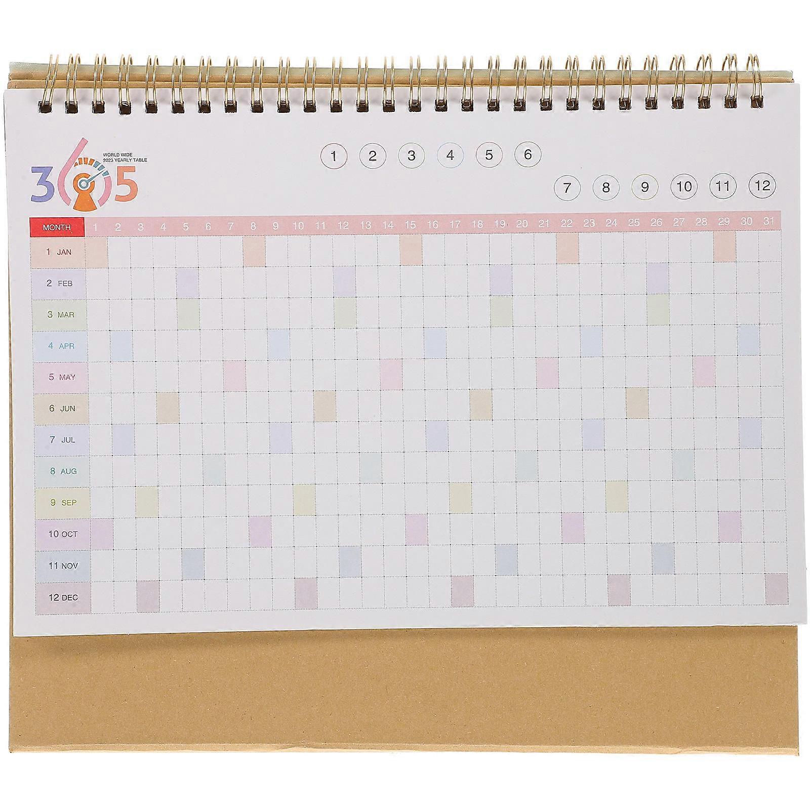 Monthly Standing Calendar Tabletop Calendar Office Use Triangular Base Simple and Elegant Design 1Pack