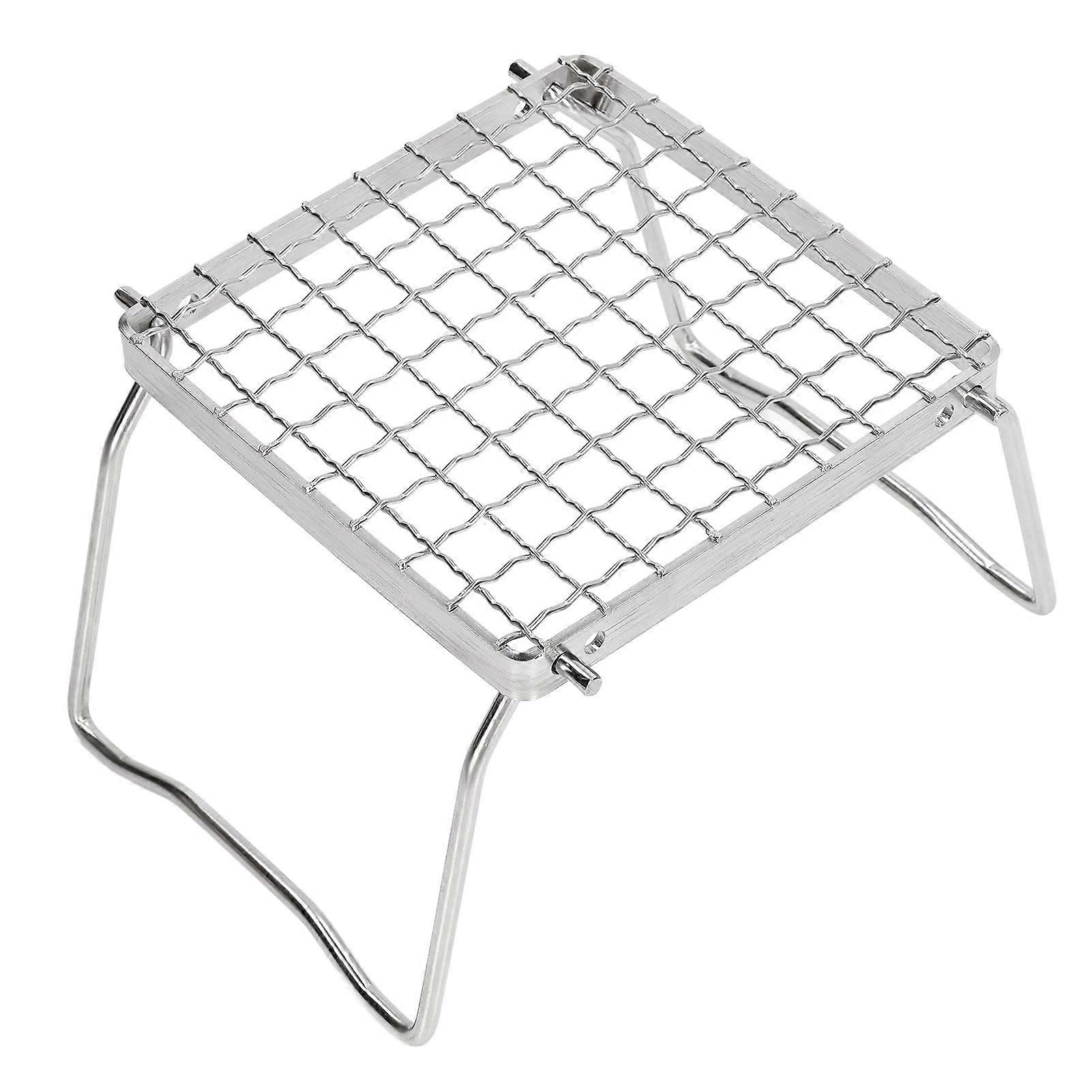 Portable 304 stainless steel folding grill stand and mini stove stand – Compact grill support for camping, hiking, and picnics