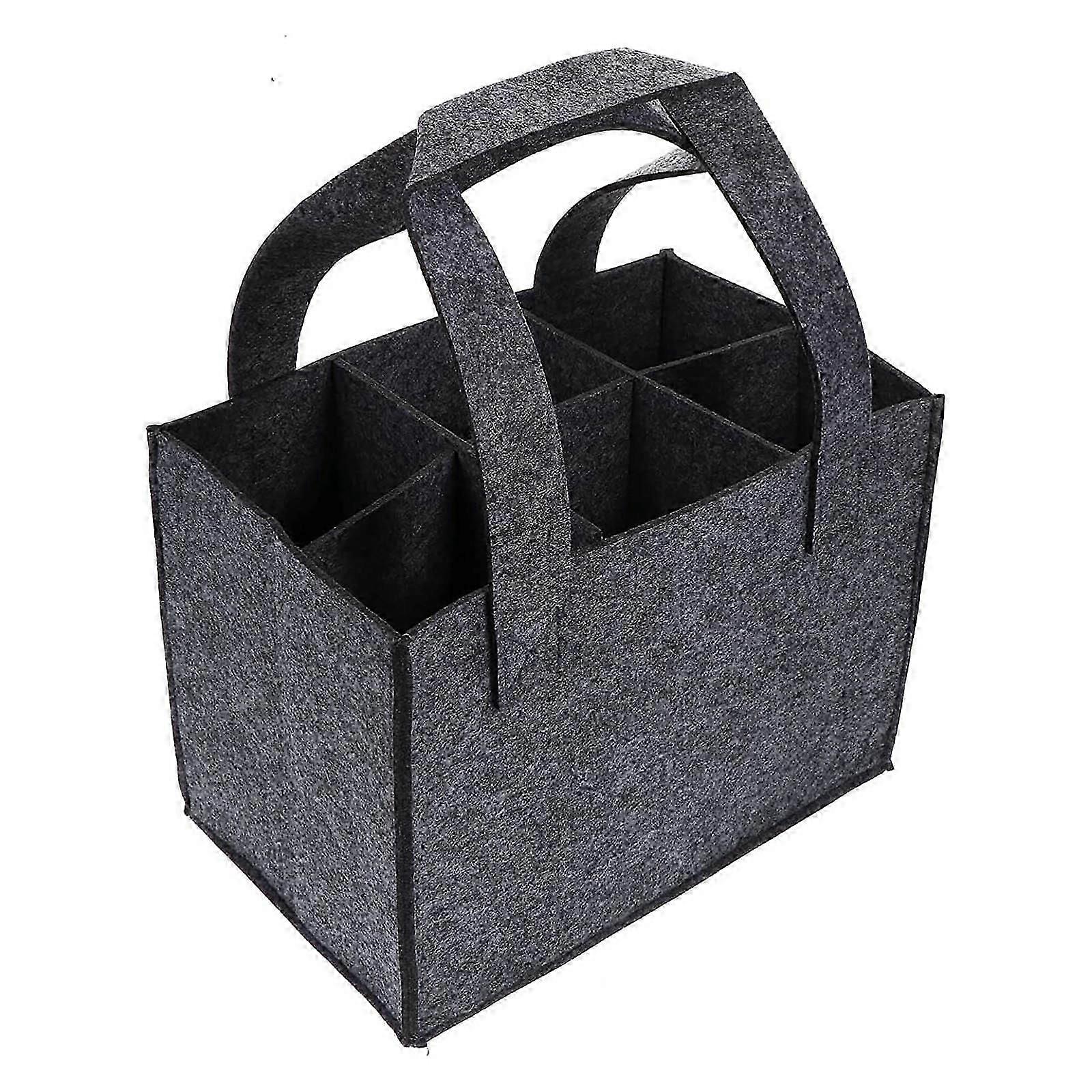 Insulated Wine Cooler Bag for 6 Bottles Travel Case with Dividers and Handle